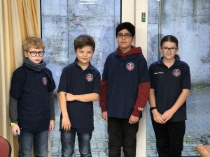 Das Erfolgsquartett (v.l.n.r.): Cooper Deppner, Alexander Schwarz, Adeel Hamidi, Angelina Solovej